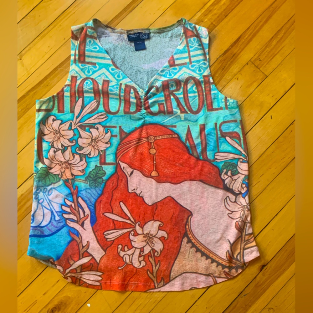 Colorful Art Nouveau Tank Top- vintage